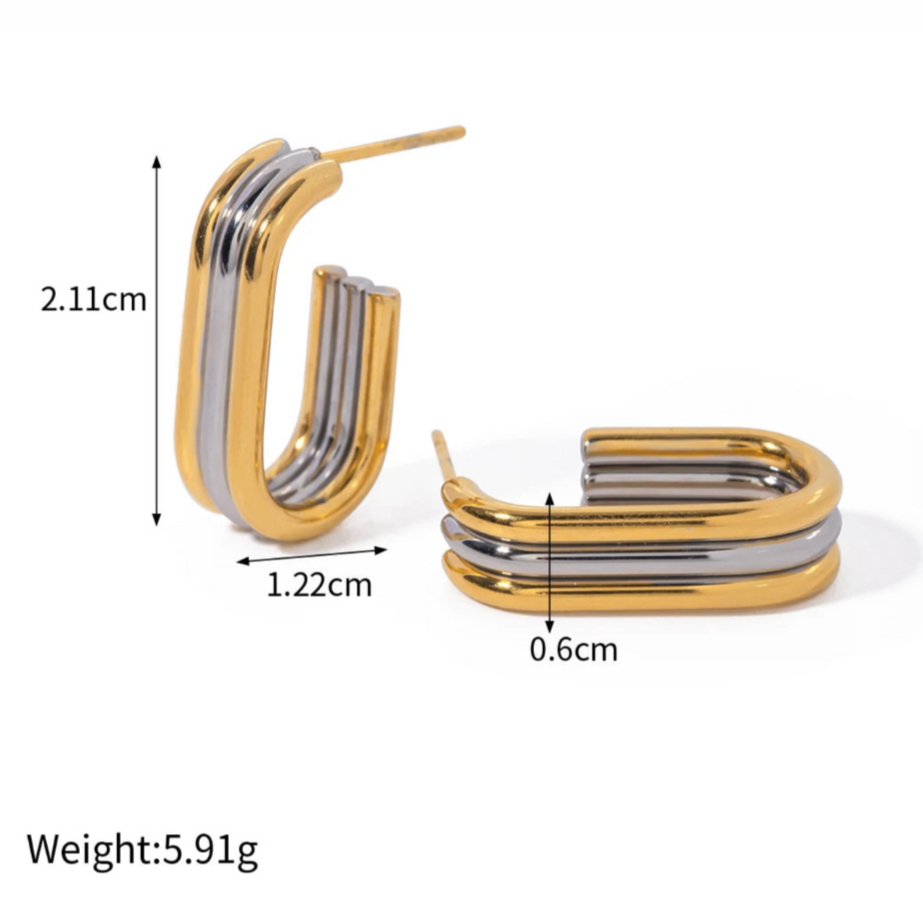 Arete fusión plateado y dorado AI 18K