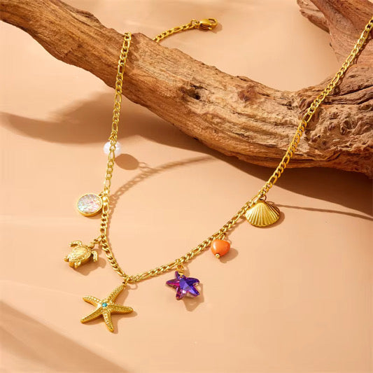 Collar de estrella de mar IA Acero de inoxidable
