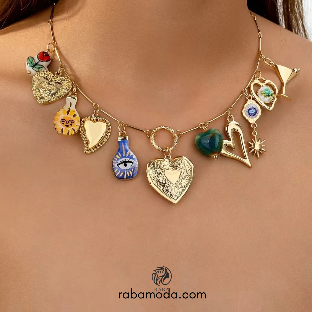 Collar camafeo corazón